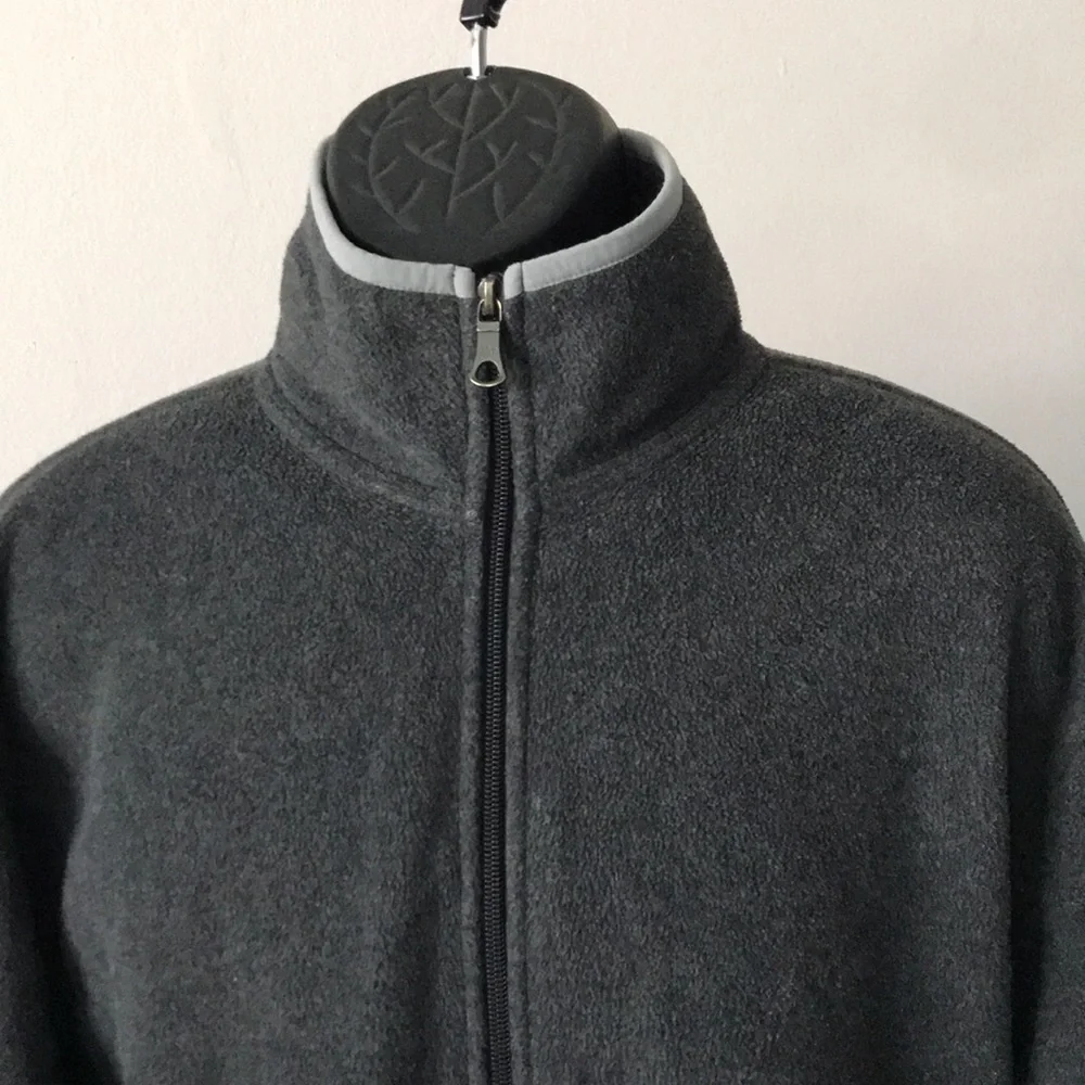 GAP Mens Charcoal Fleece Full-Zip Jacket | XL